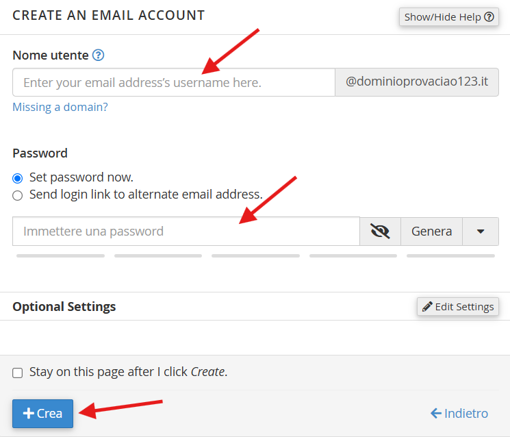 crea email
