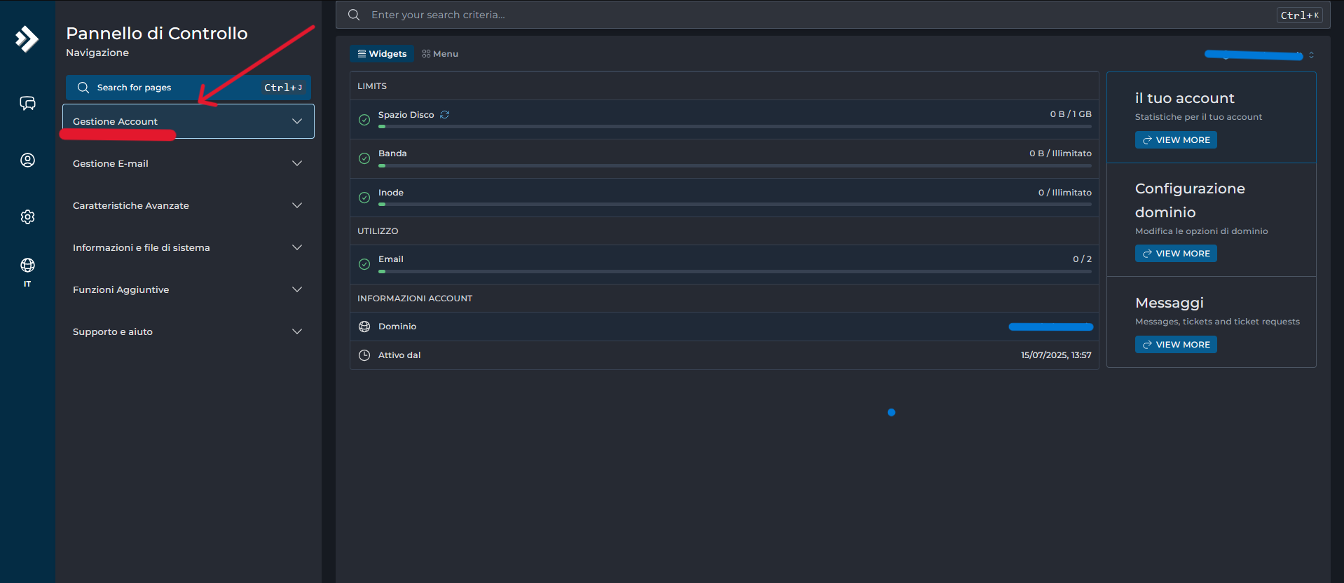 directadmin-gestione-account
