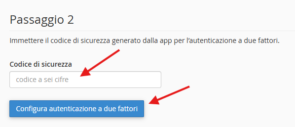 autenticazione a due fattori codice di sicurezza
