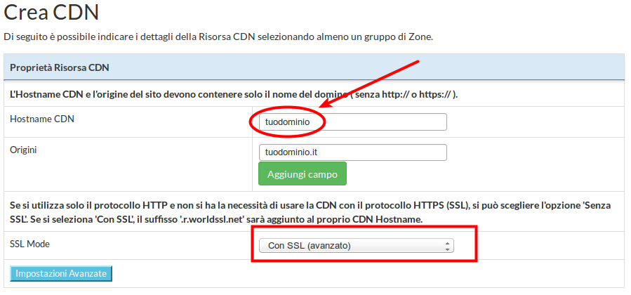 come abilitare il certificato sulla cdn
