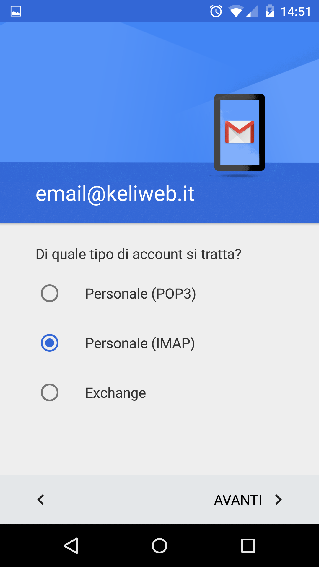 come configurare la posta elettronica su android