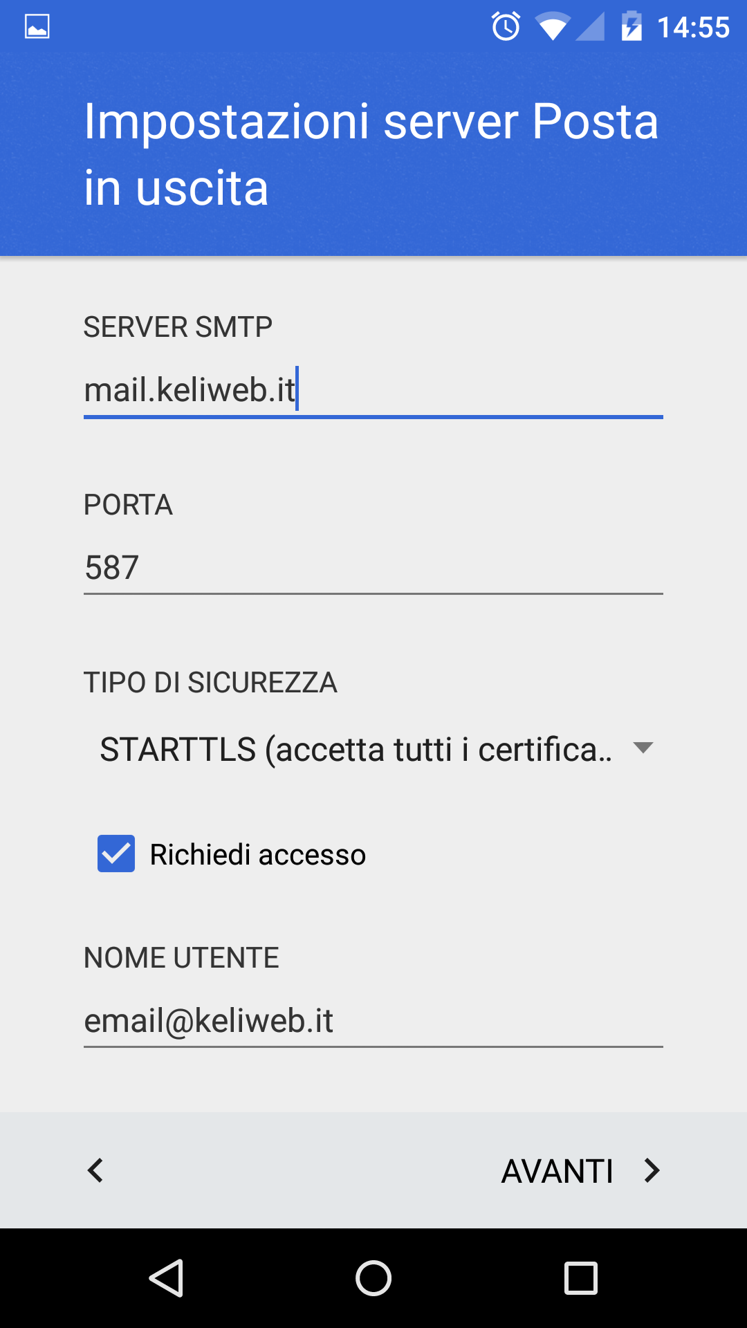 come configurare la posta elettronica su android