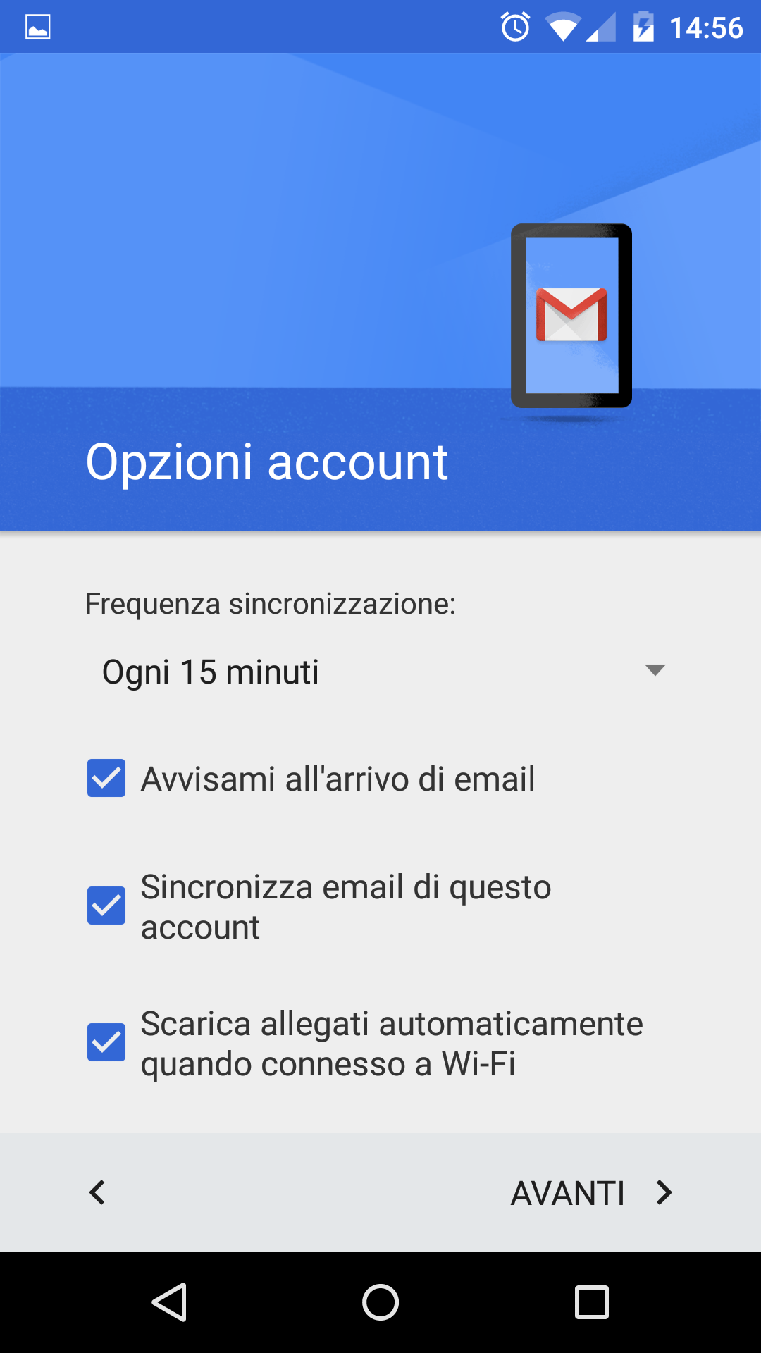 come configurare la posta elettronica su android