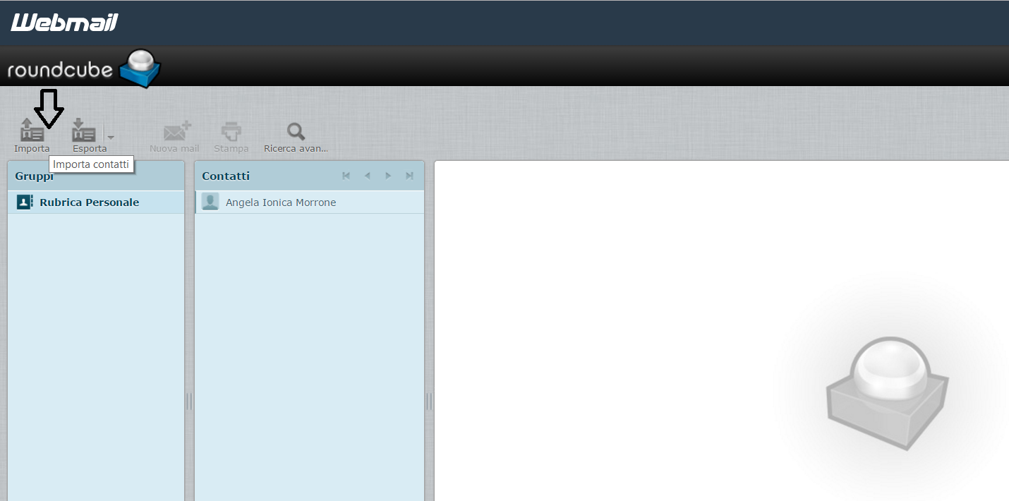 Importa contatti Roundcube