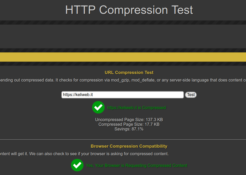 Abilitare compressione gzip