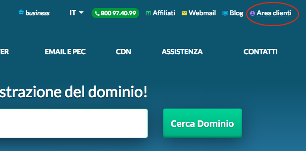 Accedi all'area cliente