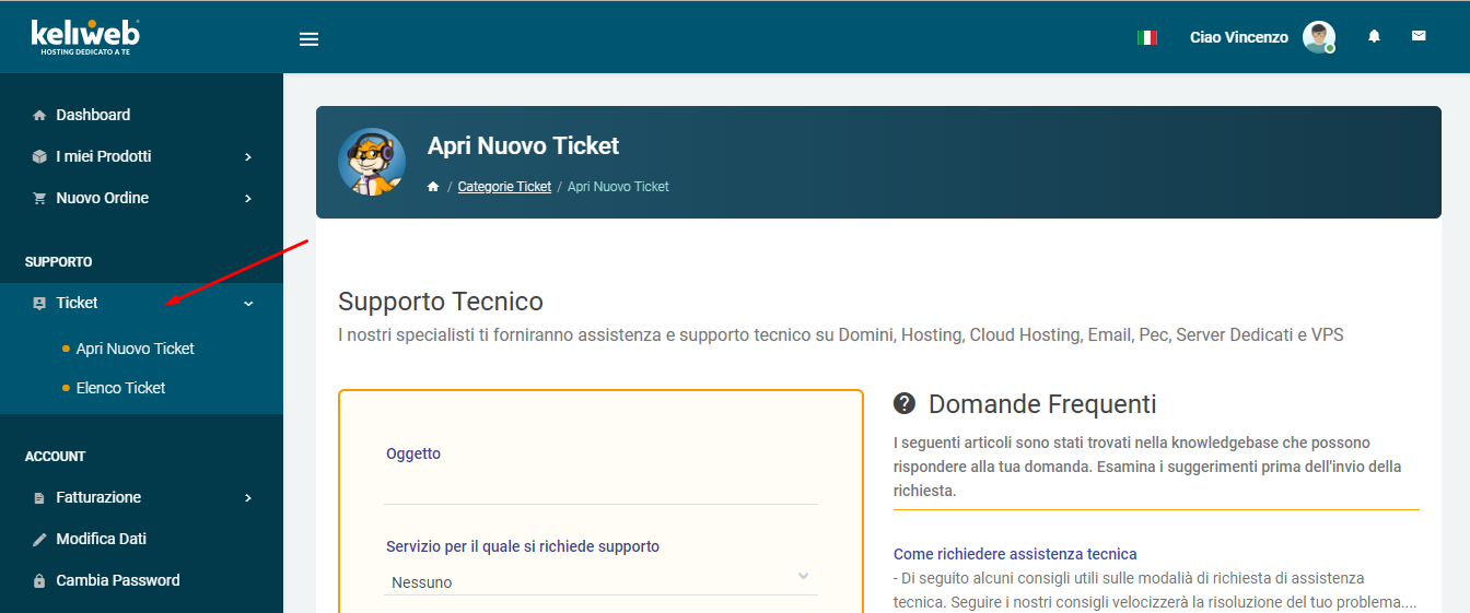 Keliweb aprire ticket aprire ticket