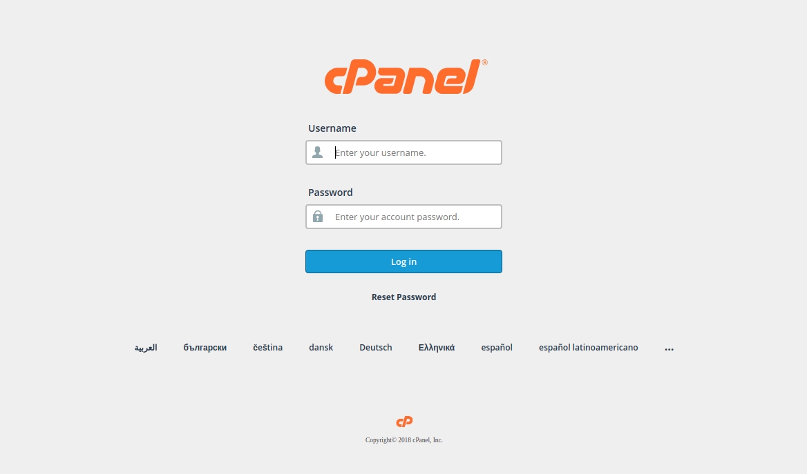 cPanel accesso