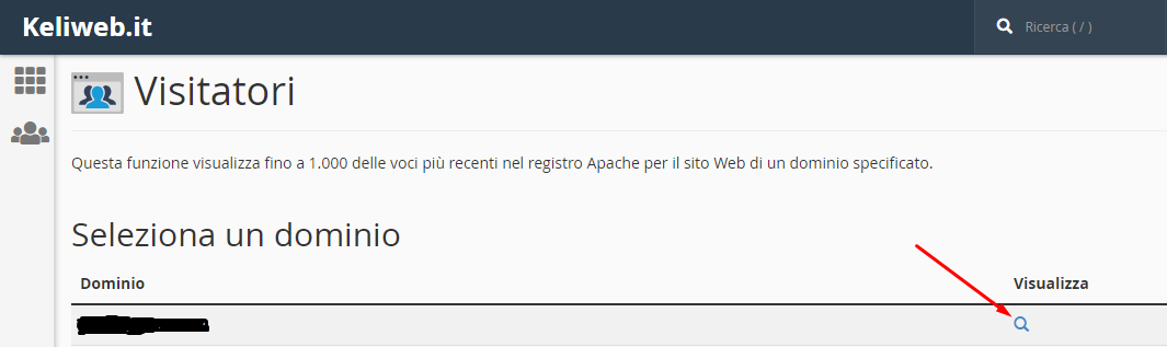 Visualizza lista visitatori Visualizza lista di visitatori