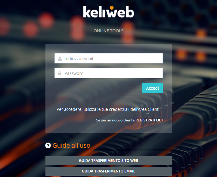 Schermata di login