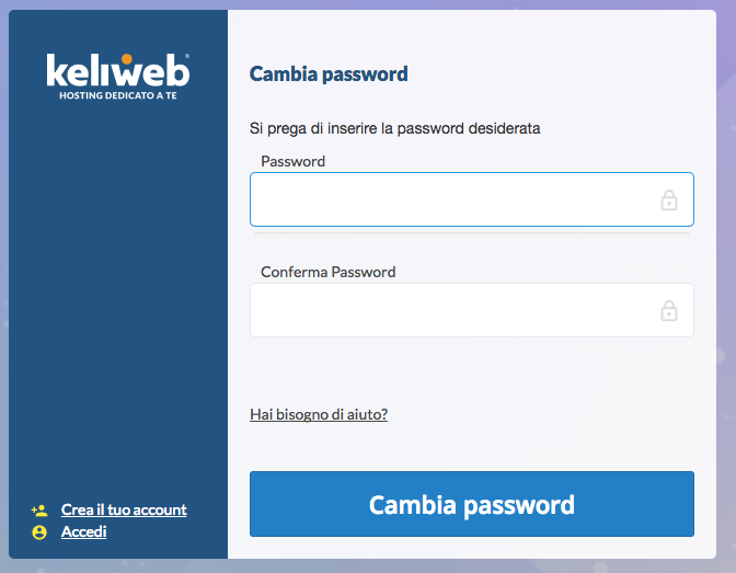 Cambia password